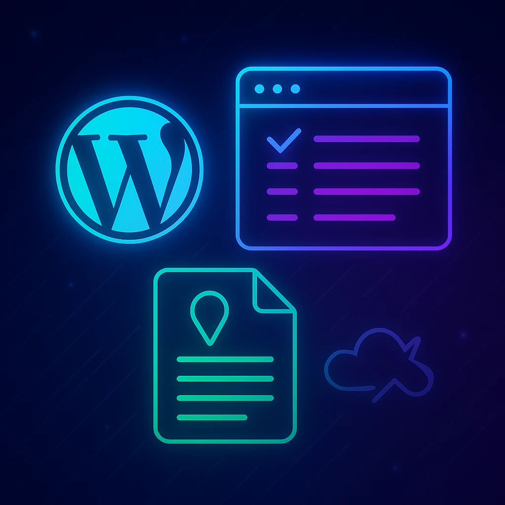 סמלים של וורדפרס ומיקום